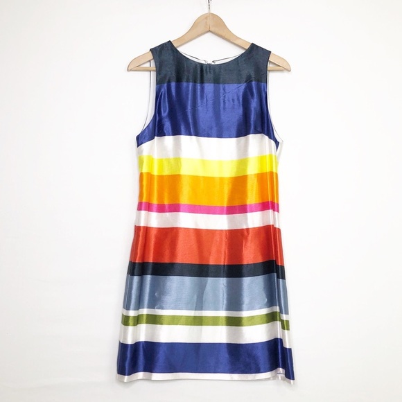 Alice and Olivia Colorful Striped Color blocked Sleeveless Dress - Picture 11 of 11